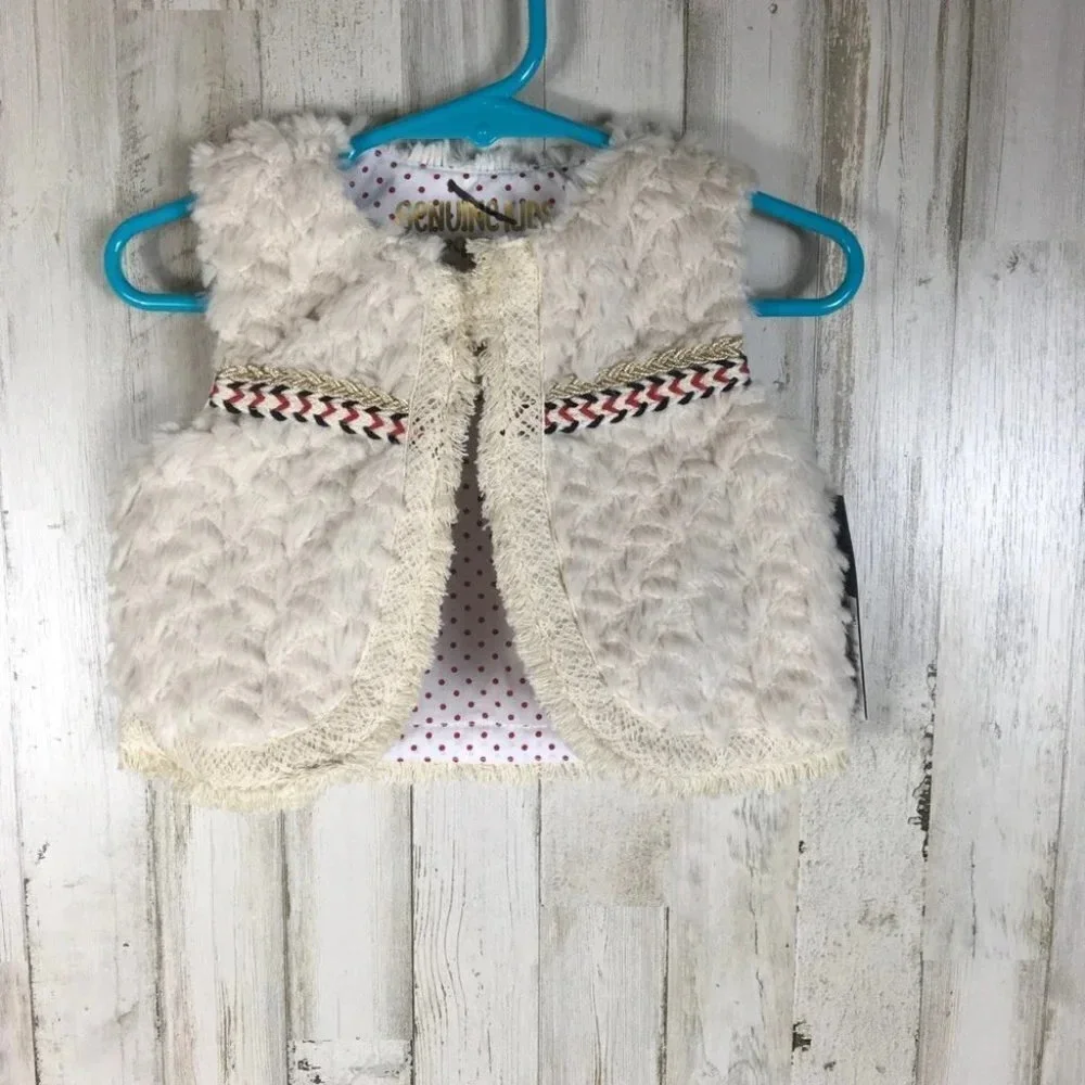 Osh Kosh Faux Fur Fuzzy Soft Vest 12m Furry NWT
